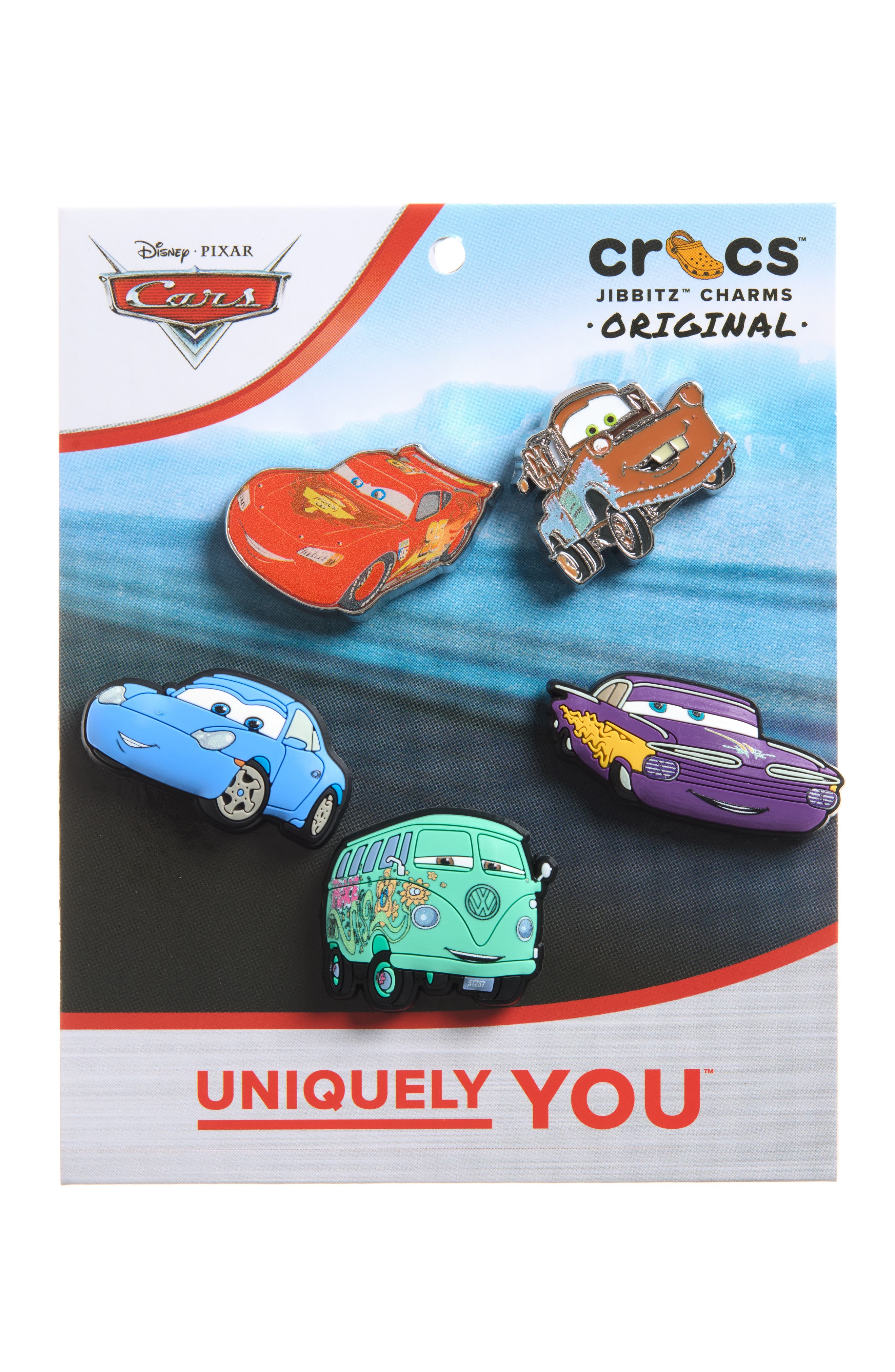 Kids' Cars Original Character 5-Pack Shoe Charms, Main, color, WHITE MULTI