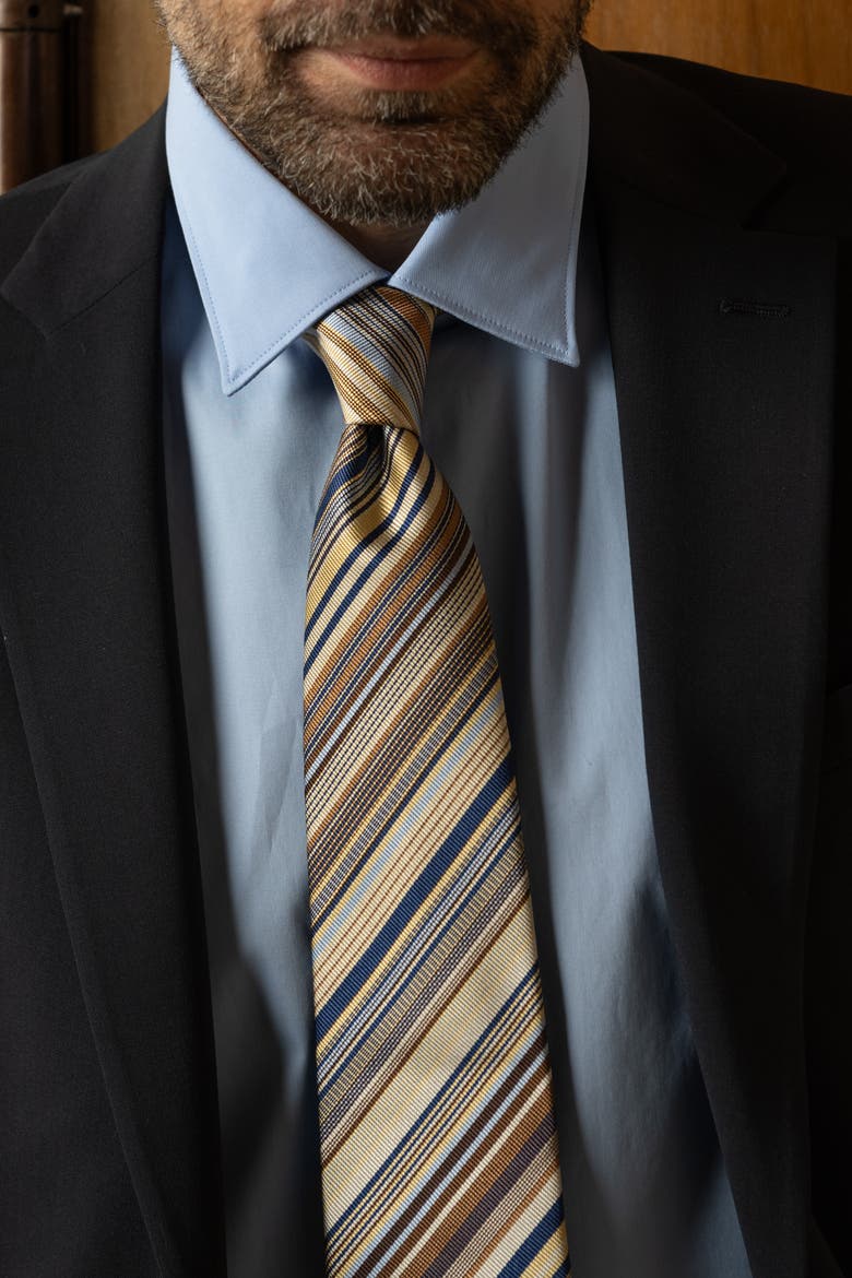Arezzo - Extra Long Silk Jacquard Tie for Men, Alternate, color, Multicolored