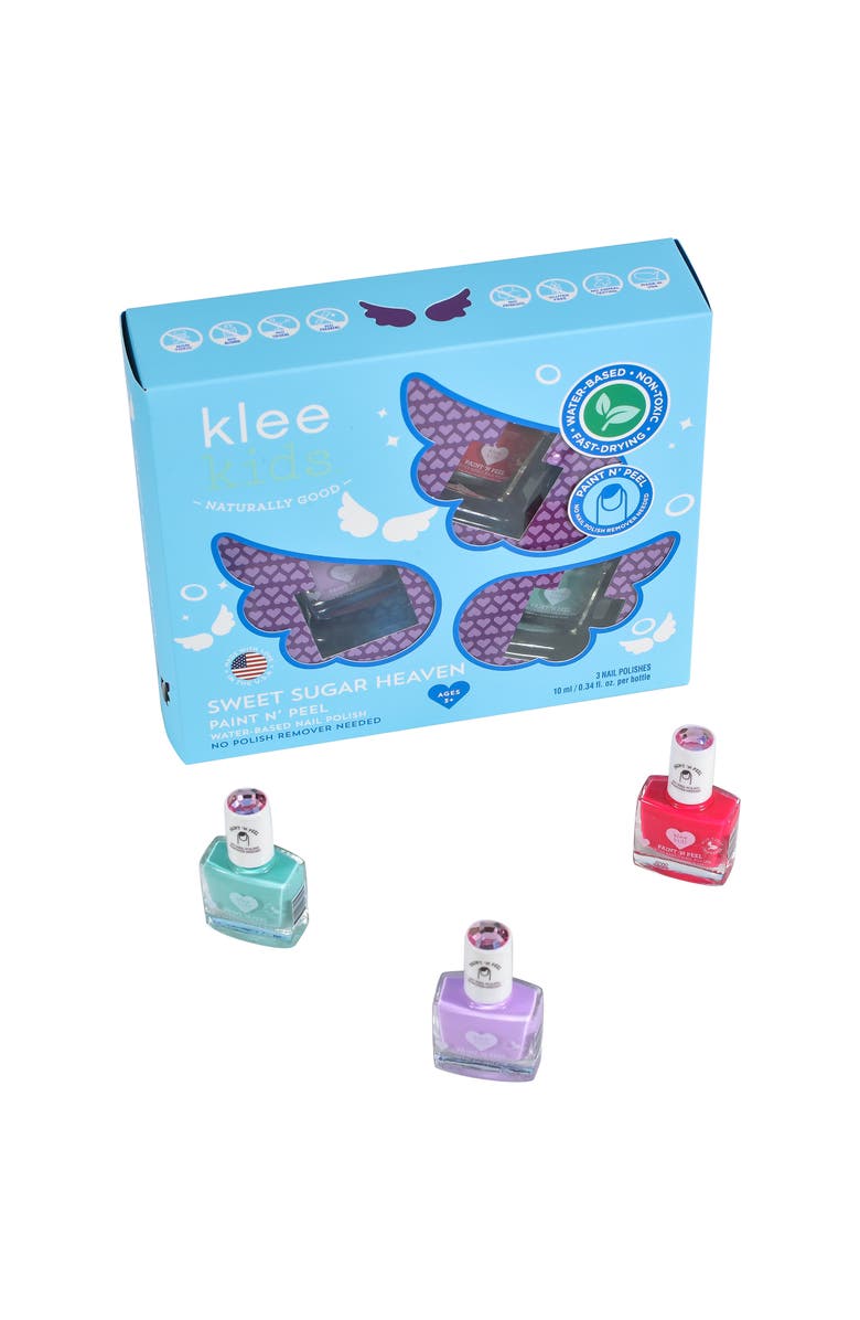 Klee Naturals Sweet Sugar Heaven - Kids' 3-PC Water-Based Nail Polish Kit, Main, color, Multi