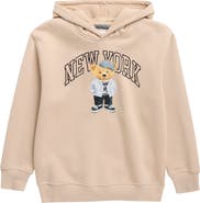 DENIM AND FLOWER Kids' New York Bear Graphic Hoodie