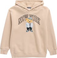 DENIM AND FLOWER Kids' New York Bear Graphic Hoodie