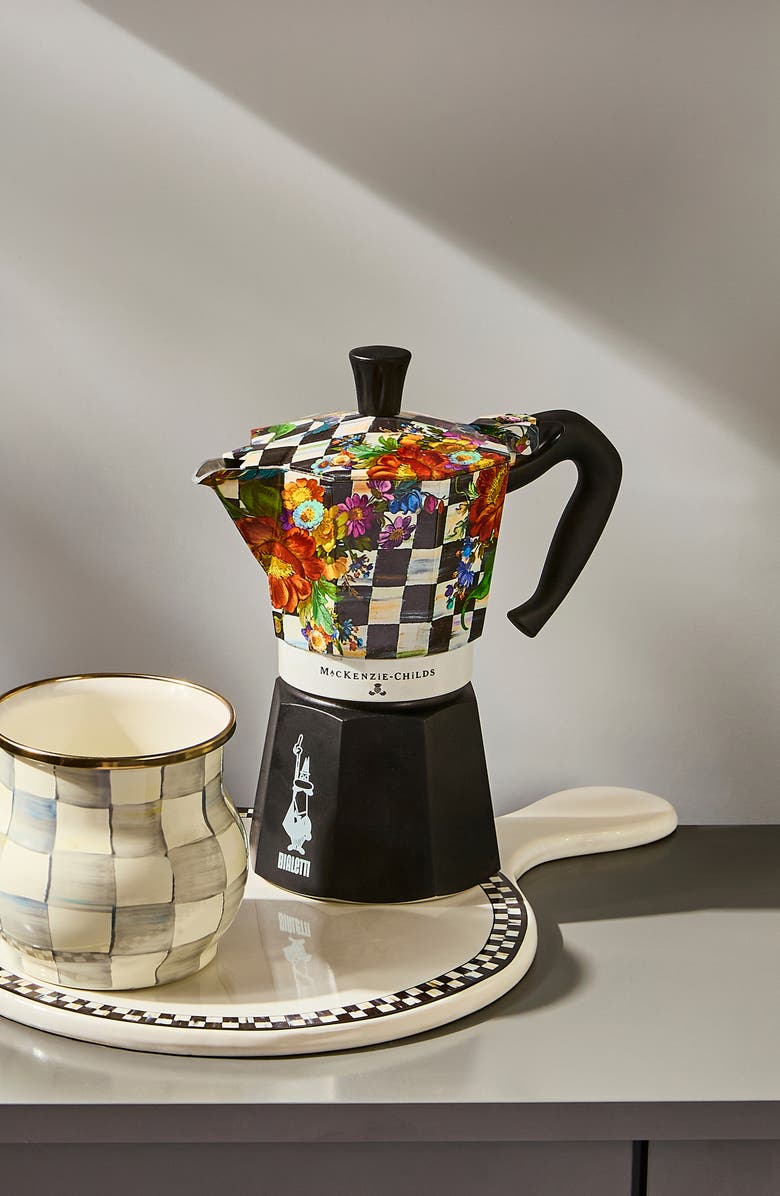 MACKENZIE CHILDS Courtly Flower Market 6-Cup Moka Pot, Alternate, color, Courtly