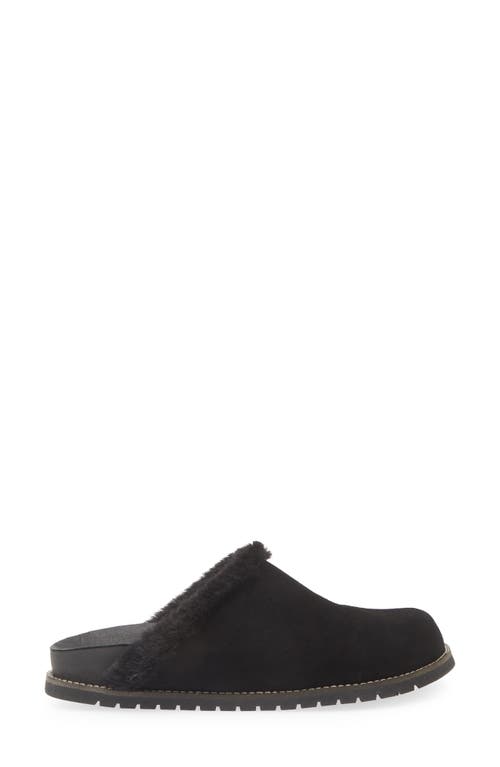 Chocolat Blu Yaro Faux Shearling Trim Muele In Black