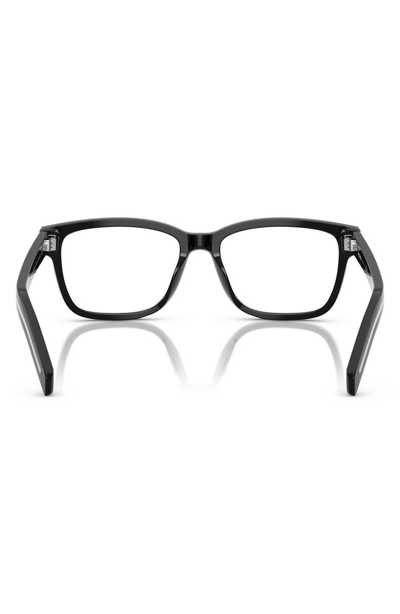 Prada 56mm Rectangular Optical Glasses, Alternate, color, Black / Demo Lens