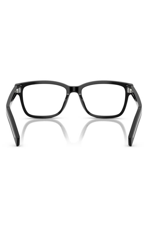 Prada 56mm Rectangular Optical Glasses In Black
