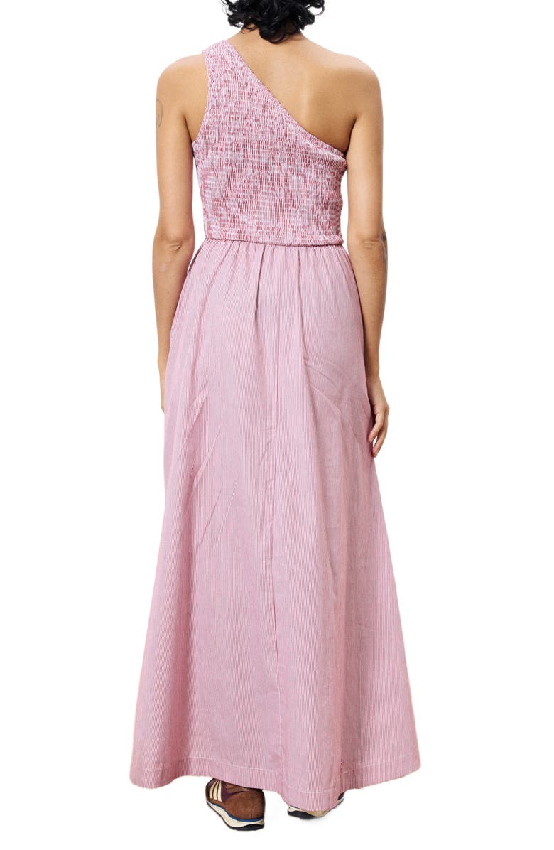 FRNCH Smocked One-Shoulder Maxi Dress, Alternate, color, Rouge