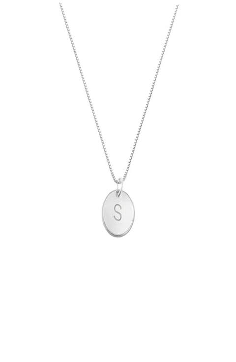 Willow Initial Disc Necklace- Sterling Silver