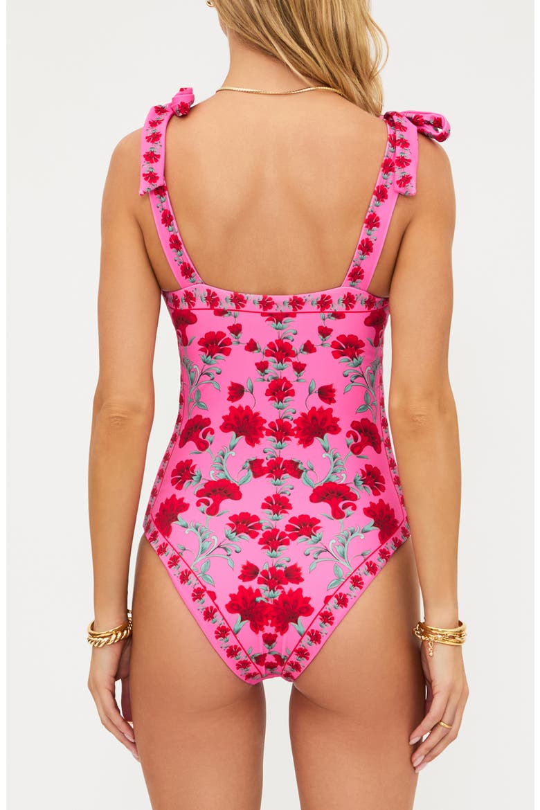 Akira Floral One-Piece Swimsuit, Alternate, color, REDWOOD FLORAL