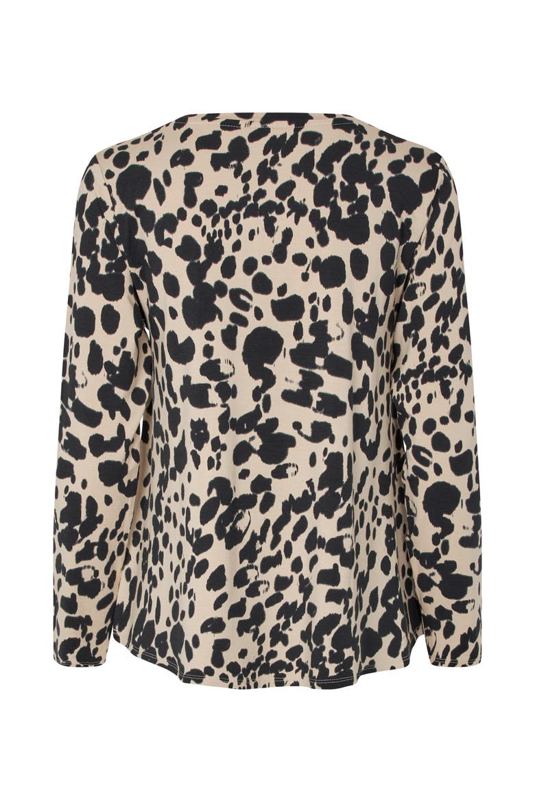 Badisna Long Sleeve Animal Print Blouse, Alternate, color, Oxford Tan