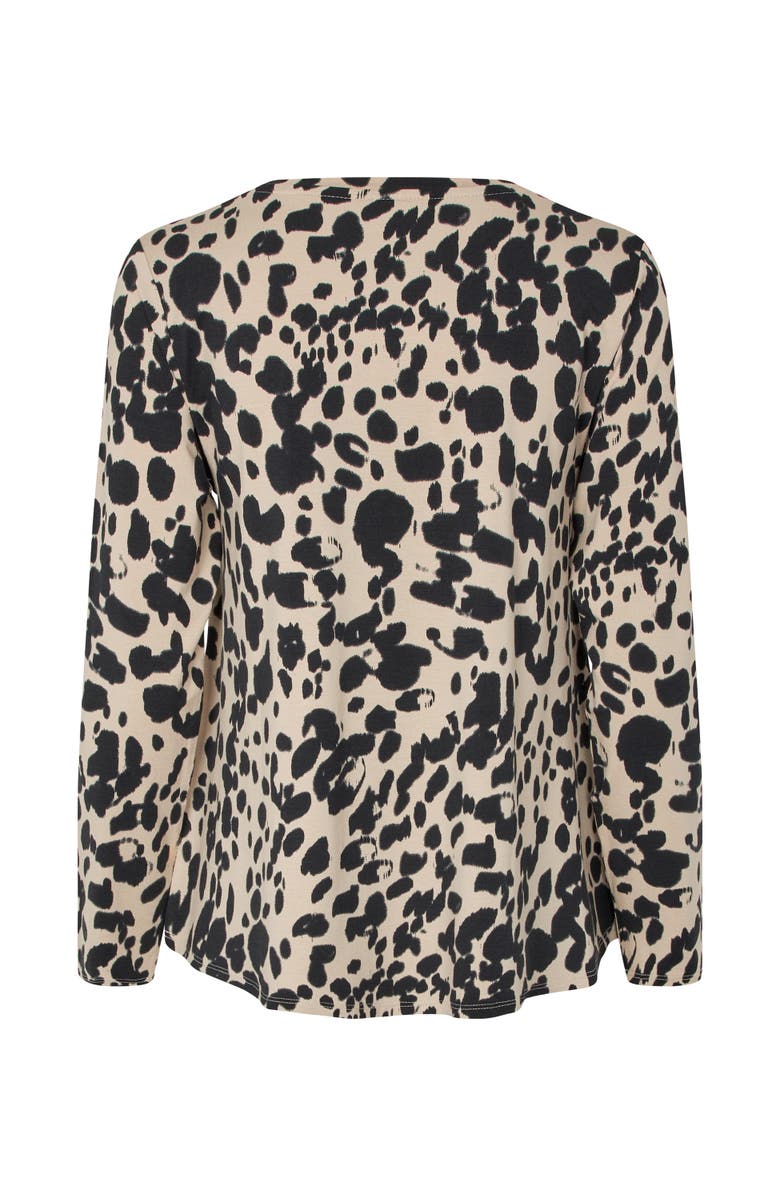 Masai Copenhagen Badisna Long Sleeve Animal Print Blouse, Alternate, color, Oxford Tan