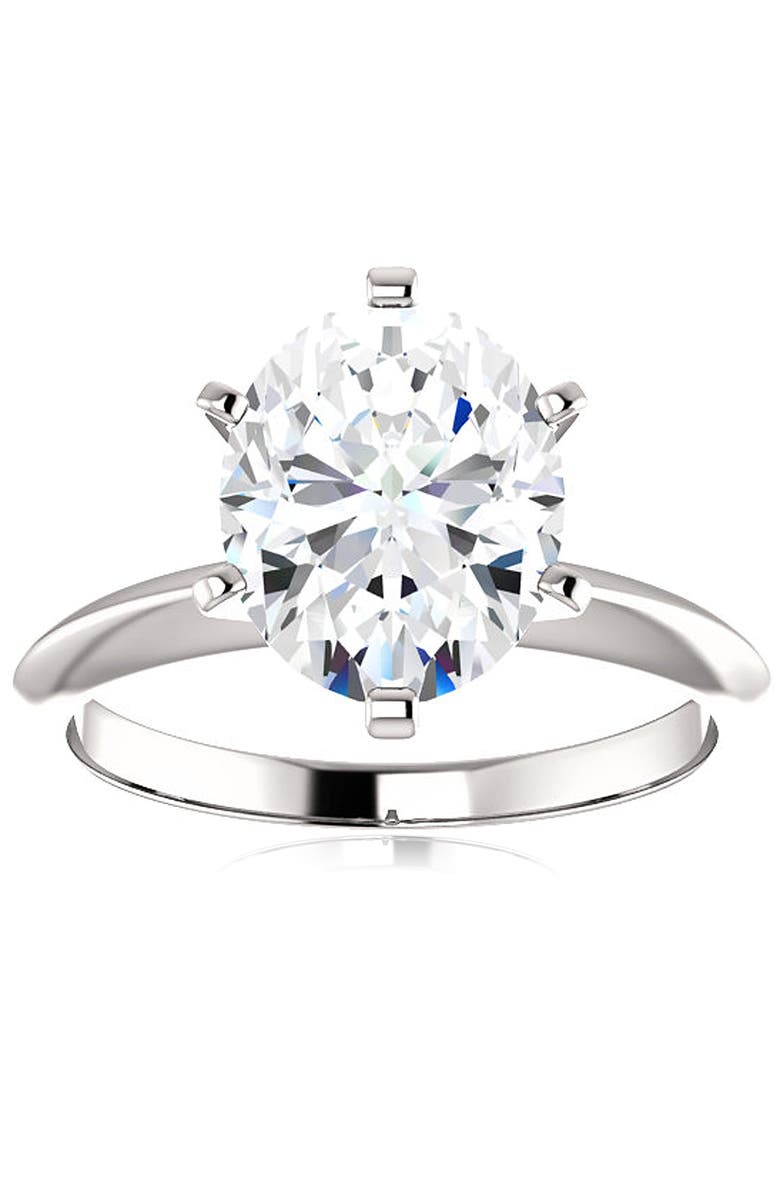 Bliss Diamond 3 Ct Oval Moissanite Solitaire Engagement Ring 14k Gold, Main, color, 14K White Gold