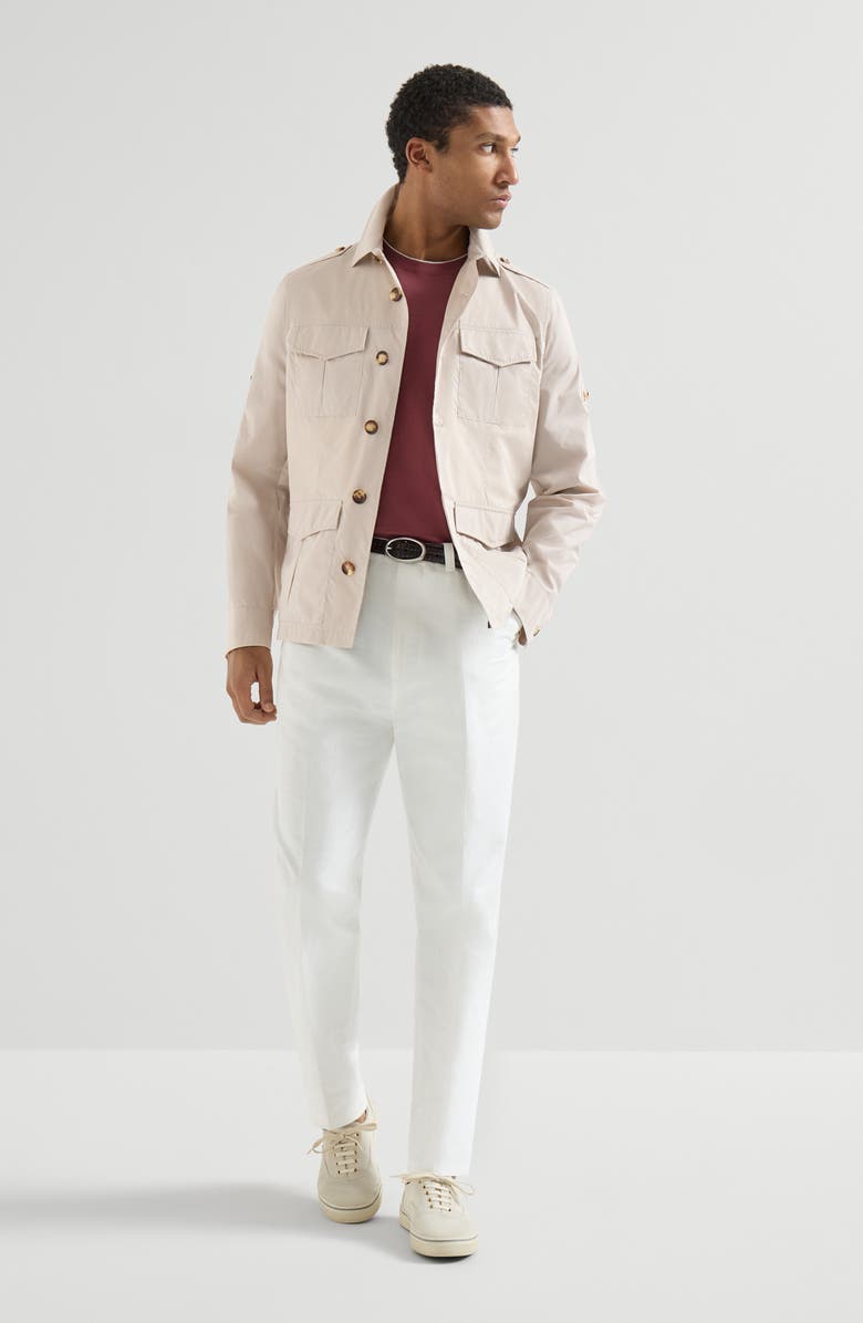 Brunello Cucinelli Water-resistant safari jacket, Alternate, color, Panama