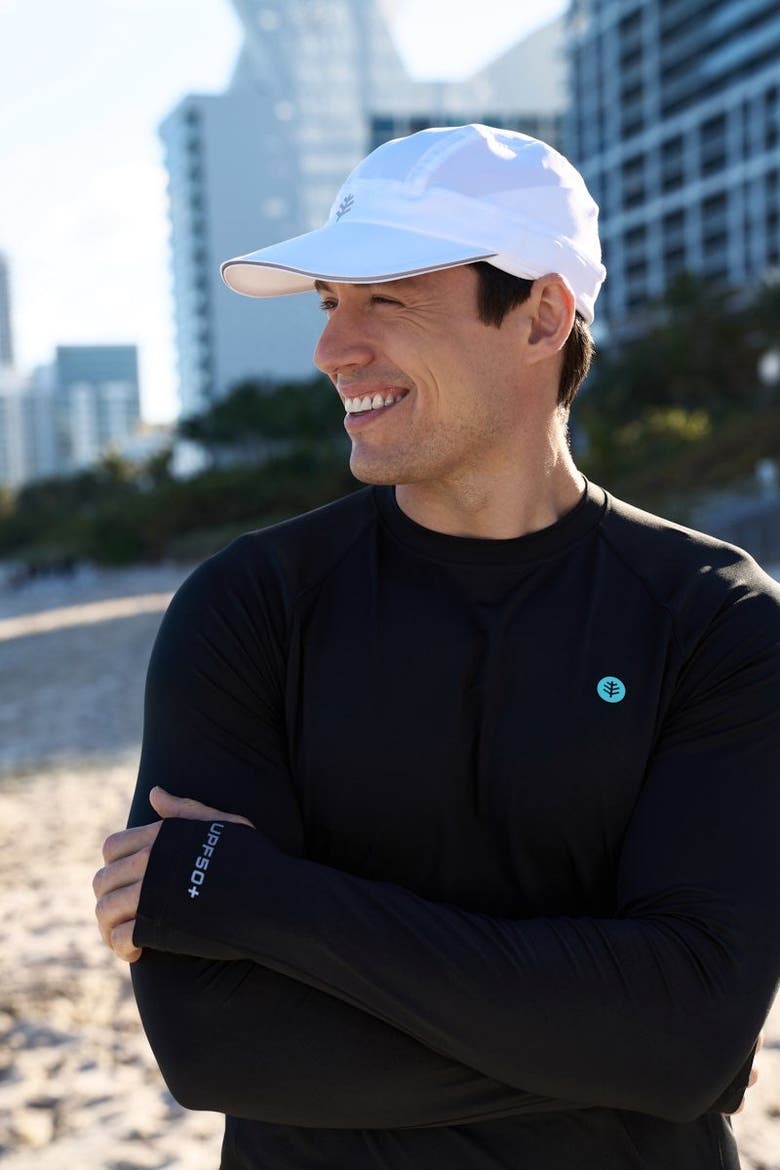 Emmet Fitness Cap with Ear Coverage, UPF 50+ Sun Protection, Alternate, color, White