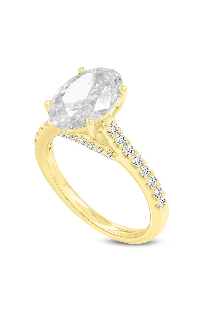 LuvMyJewelry Tasia 14K Gold Oval Lab Grown Diamond Engagement Ring - 3.4 Ct, Alternate, color, 14K Yellow Gold