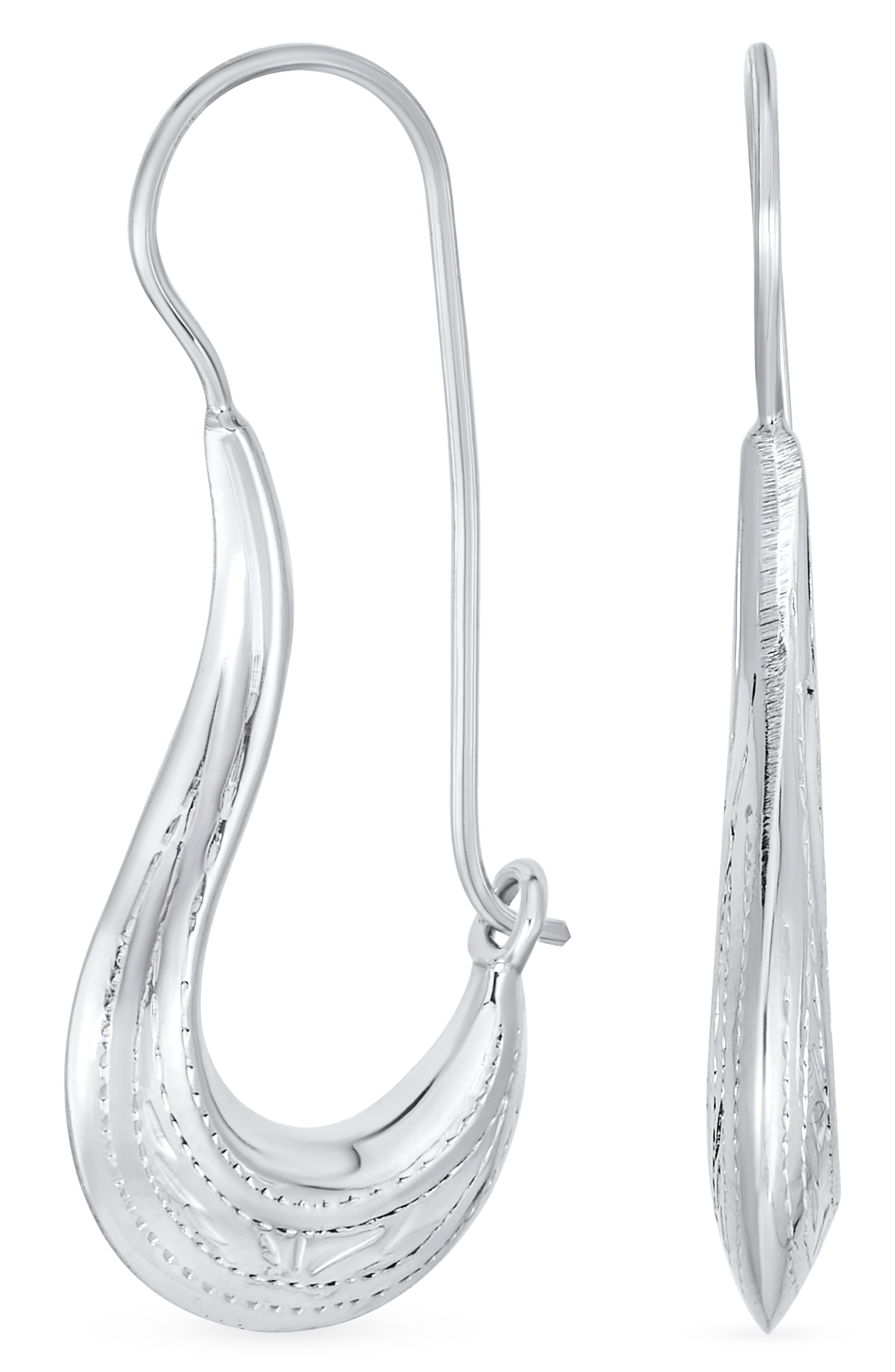 BLING JEWELRY Geometric Crescent Drop Earrings