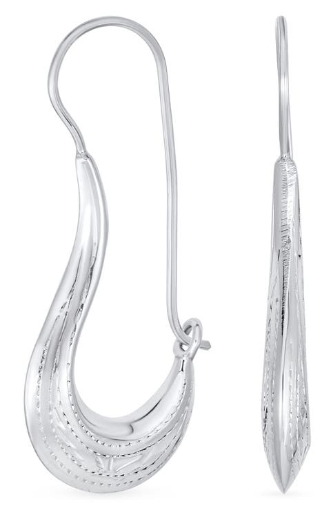 Geometric Crescent Drop Earrings