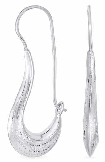 BLING JEWELRY Geometric Crescent Drop Earrings