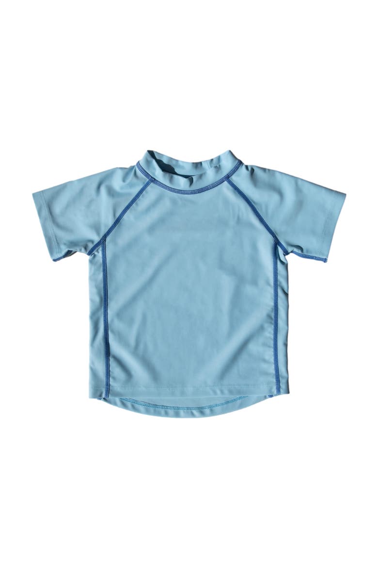 Kids Short Sleeve Rash Guard, UPF 50+ Swim Shirt, Alternate, color, BLUE