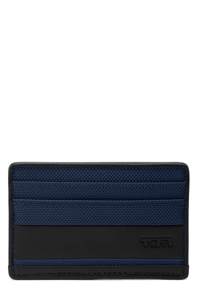 Alpha Slim Nylon Card Case, Main, color, NAVY