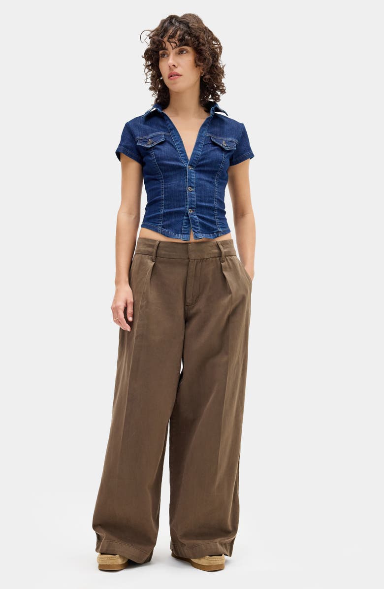 BDG Urban Outfitters Short Sleeve Denim Button-Up Shirt, Alternate, color, 