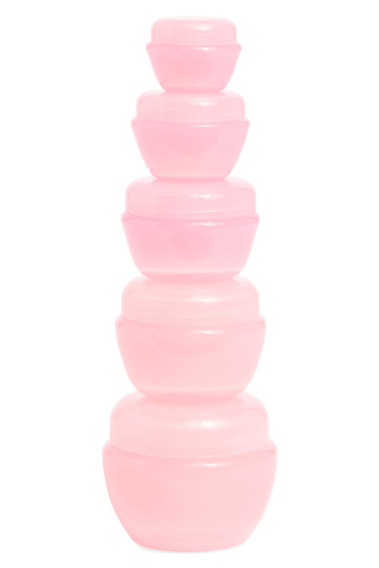 5-Piece Pyramid Travel Jar Set, Main, color, PINK
