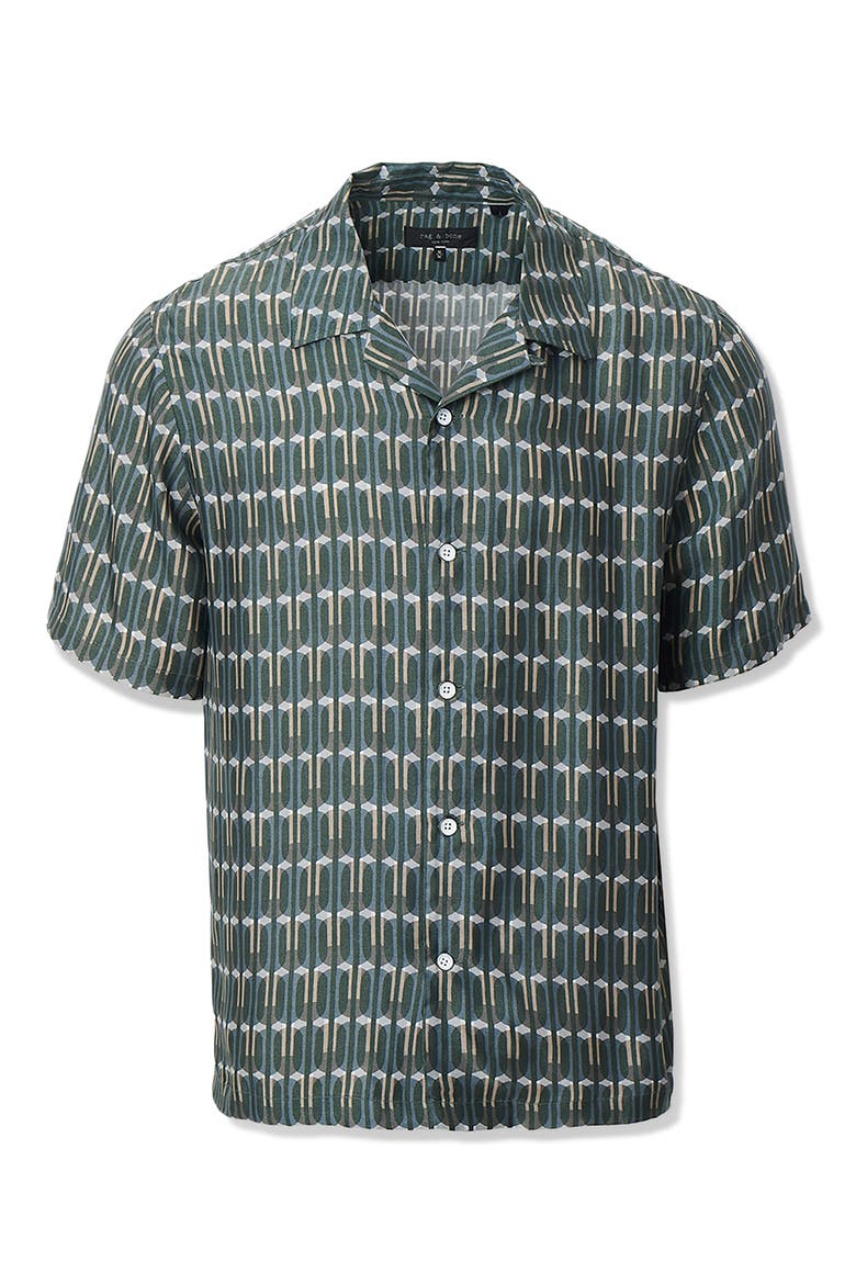 Avery Printed Button-Up Shirt, Alternate, color, INDIGO STRIPE