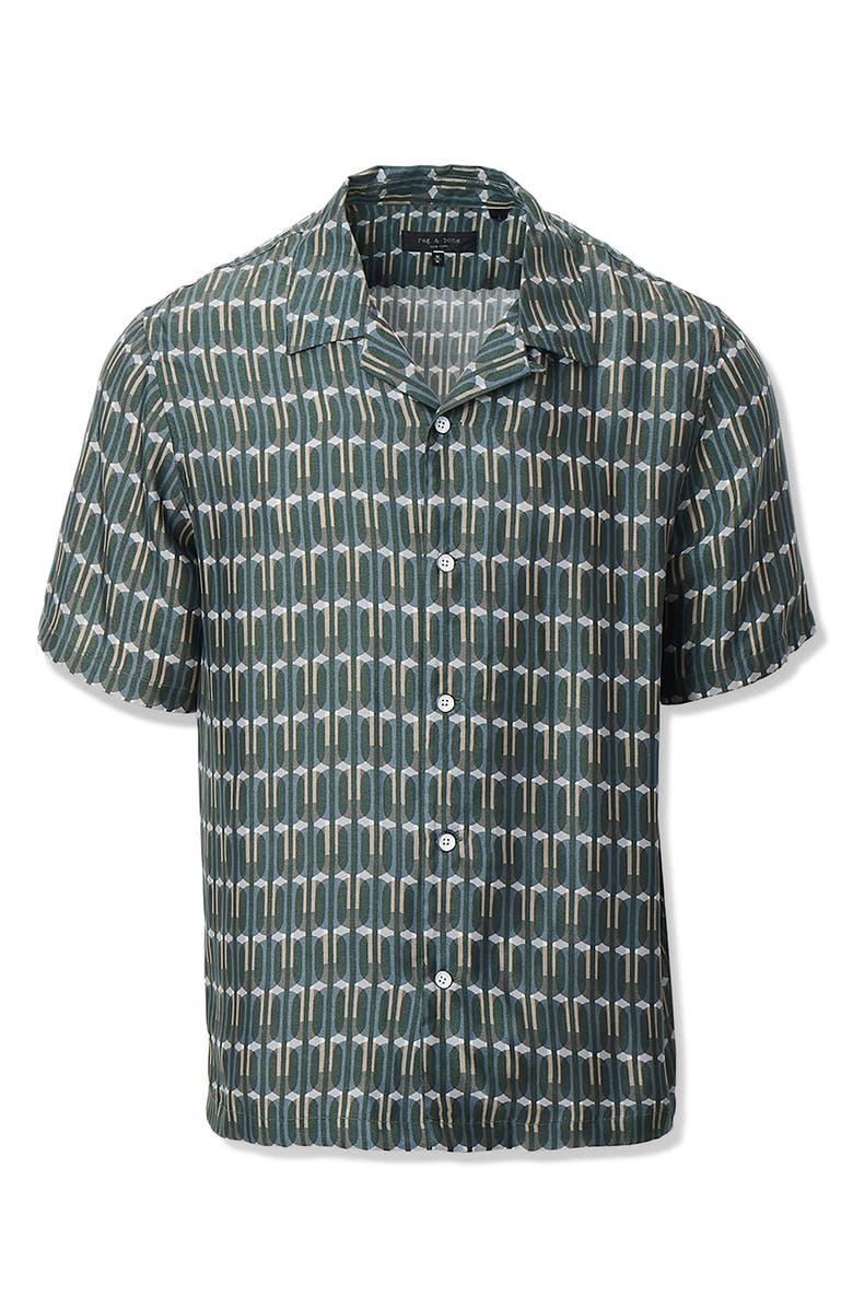 rag & bone Avery Printed Button-Up Shirt, Alternate, color, Indigo Stripe