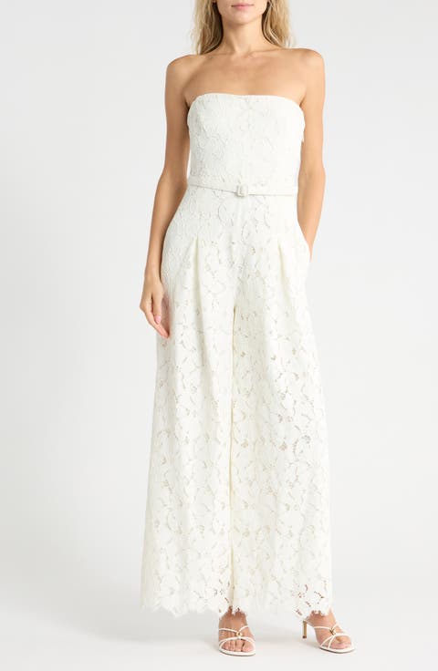 Rebecca Strapless Lace Wide Leg Jumpsuit