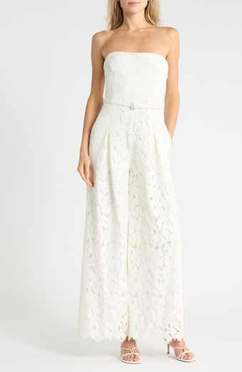 Rebecca Strapless Lace Wide Leg Jumpsuit