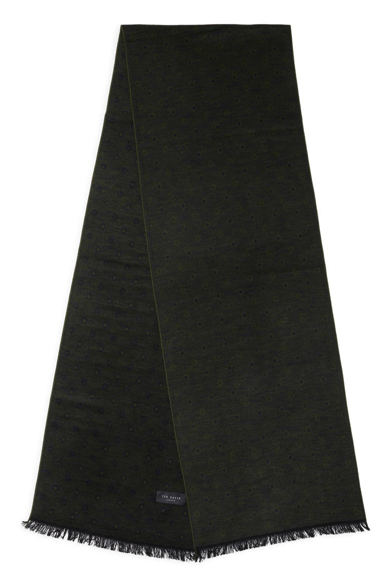 Dot Brushed Silk Reversible Scarf, Alternate, color, GREEN