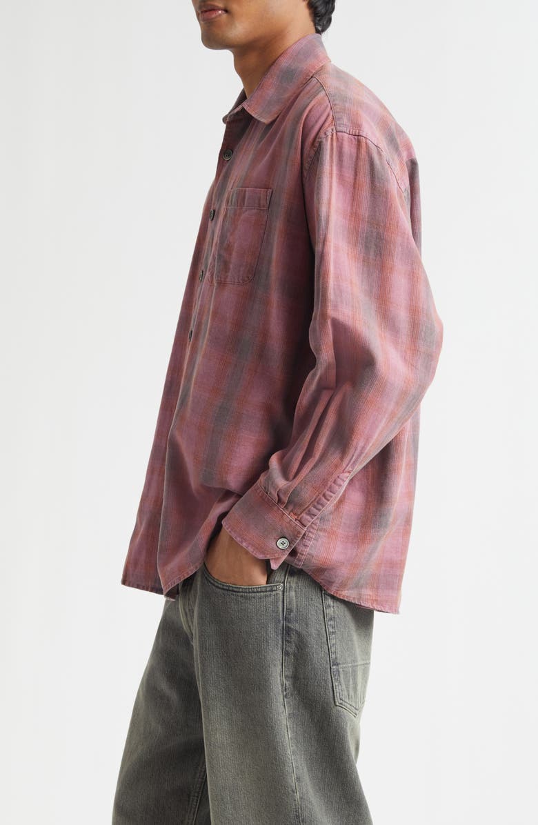 OUR LEGACY Borrowed Check Flannel Button-Up Shirt, Alternate, color, Idaho Flannel Check