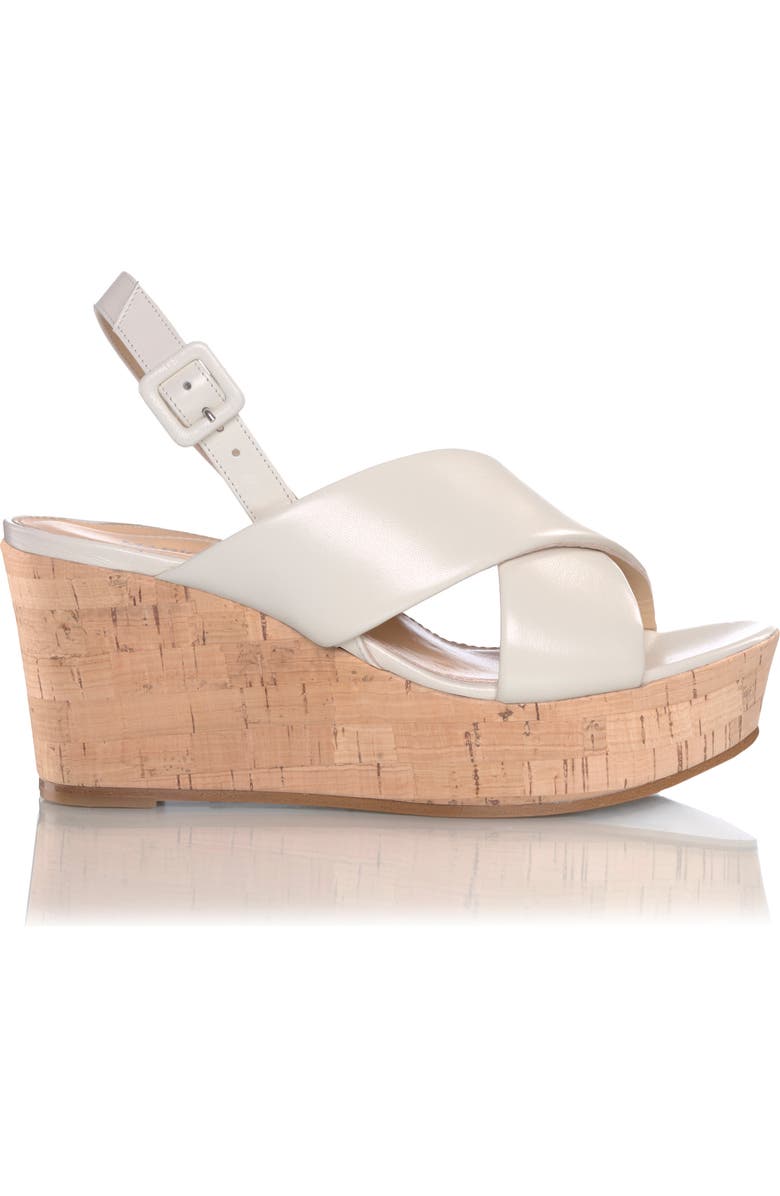 MARION PARKE Maren Slingback Platform Wedge Sandal, Alternate, color, Light Cream