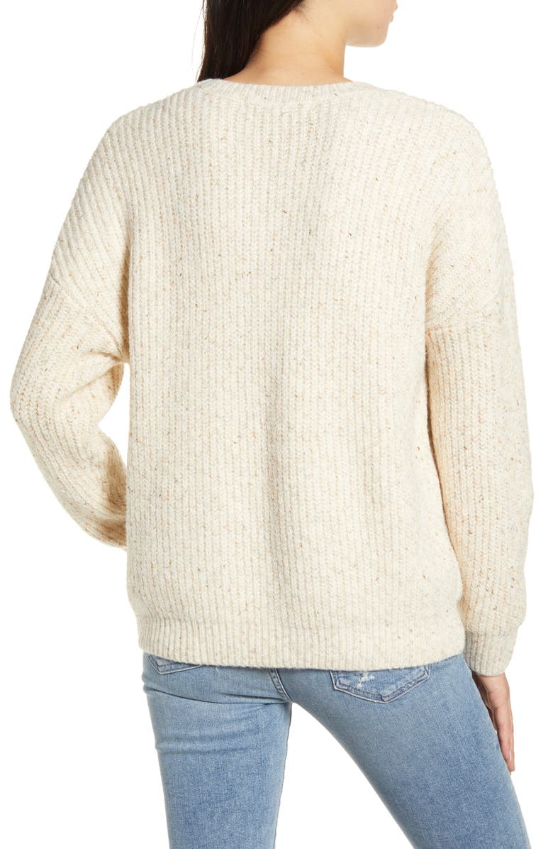 cupcakes and cashmere Petra Natural Speckle Yarn Sweater, Alternate, color, 