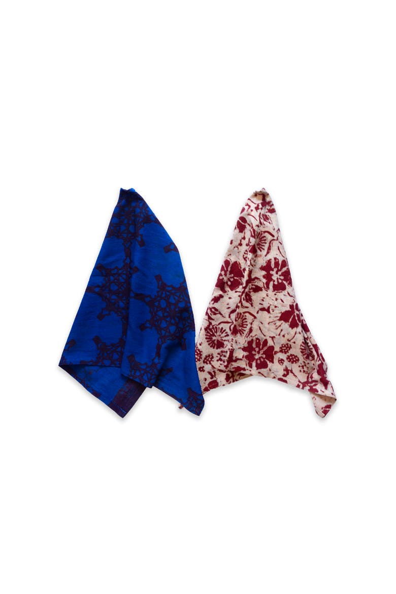 Block Print Tea Towels - Bloom & Chakra Set, Alternate, color, Bloom & Chakra