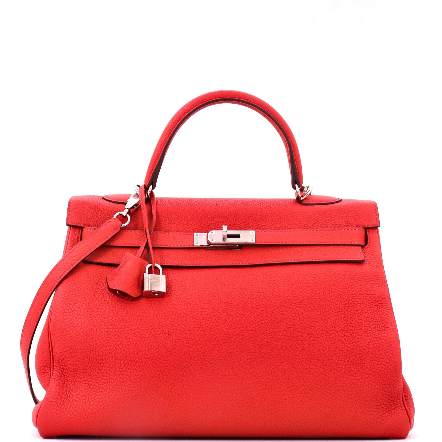 Kelly Handbag Red Togo with Palladium Hardware 35, Main, color, Red