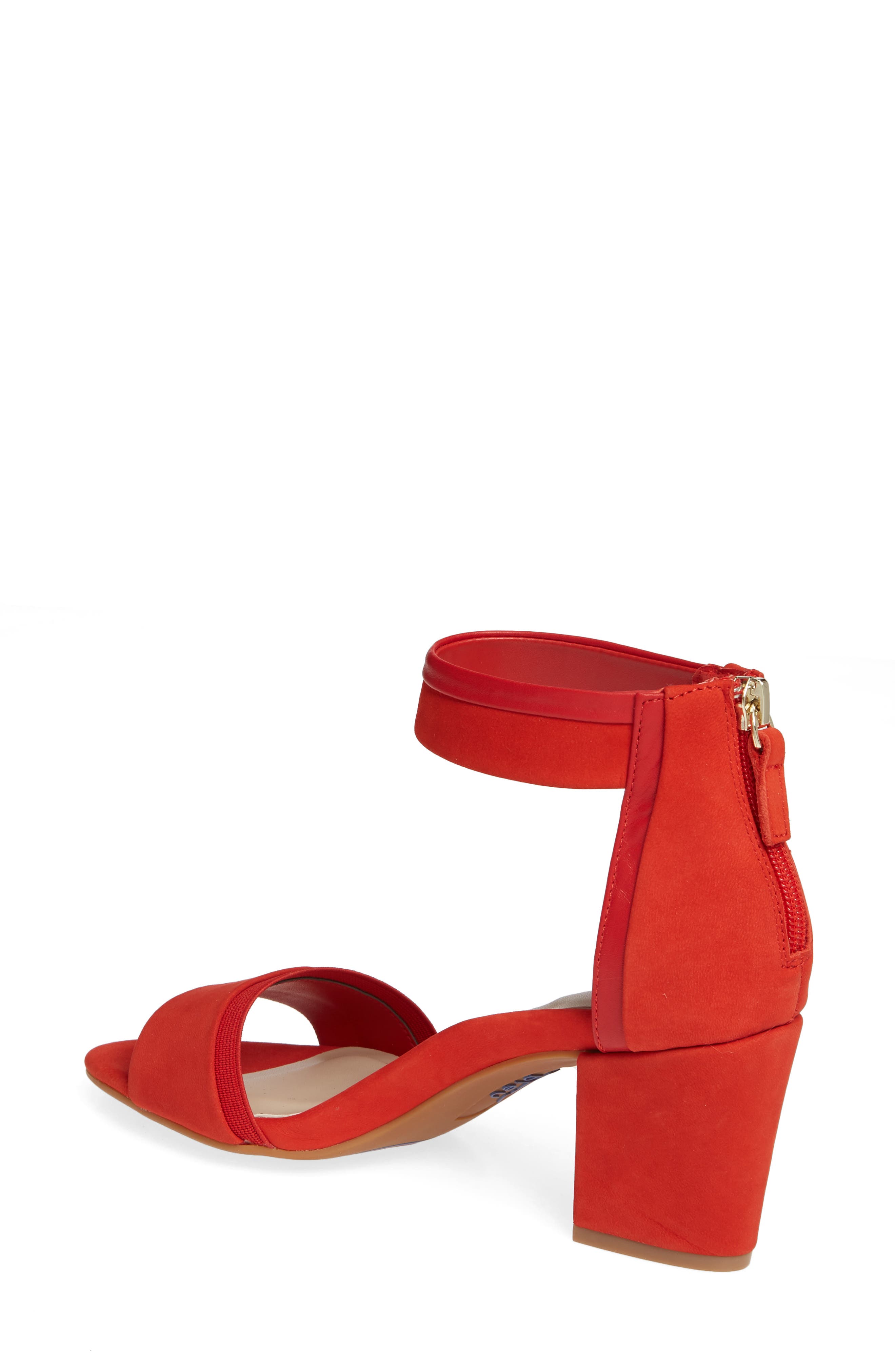 via bleu Priecilla Cuff Sandal, Alternate, color, Chili Pepper Nubuck Leather