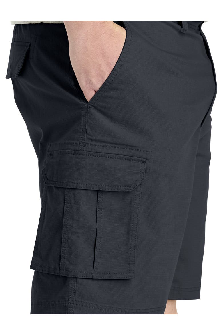 Big & Tall Stretch Ripstop Cargo Shorts, Alternate, color, BLACK