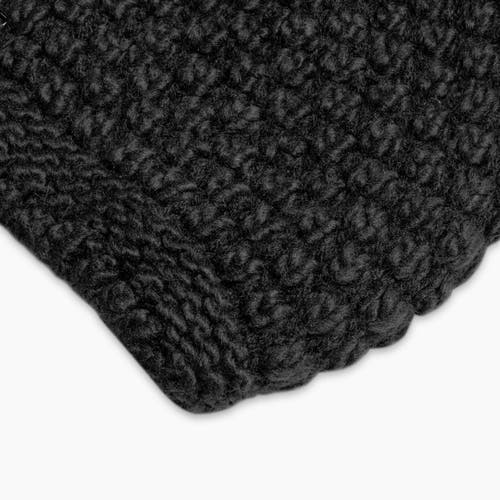 Turtle Fur Snowfall Pom Slouch Beanie In Black