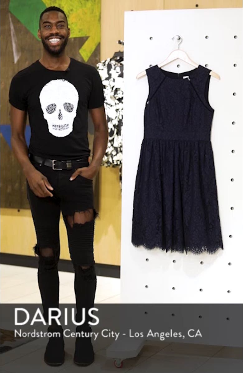 Sleeveless Lace Fit & Flare Dress, sales video thumbnail