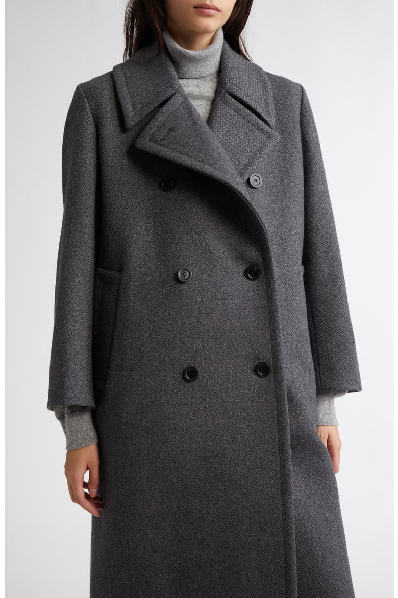 Great Double Breasted Wool Coat, Alternate, color, GREY