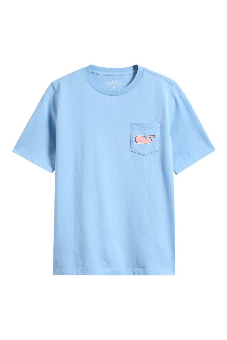 Kids' Sticker Whales Pocket Graphic T-Shirt, Main, color, JAKE BLUE