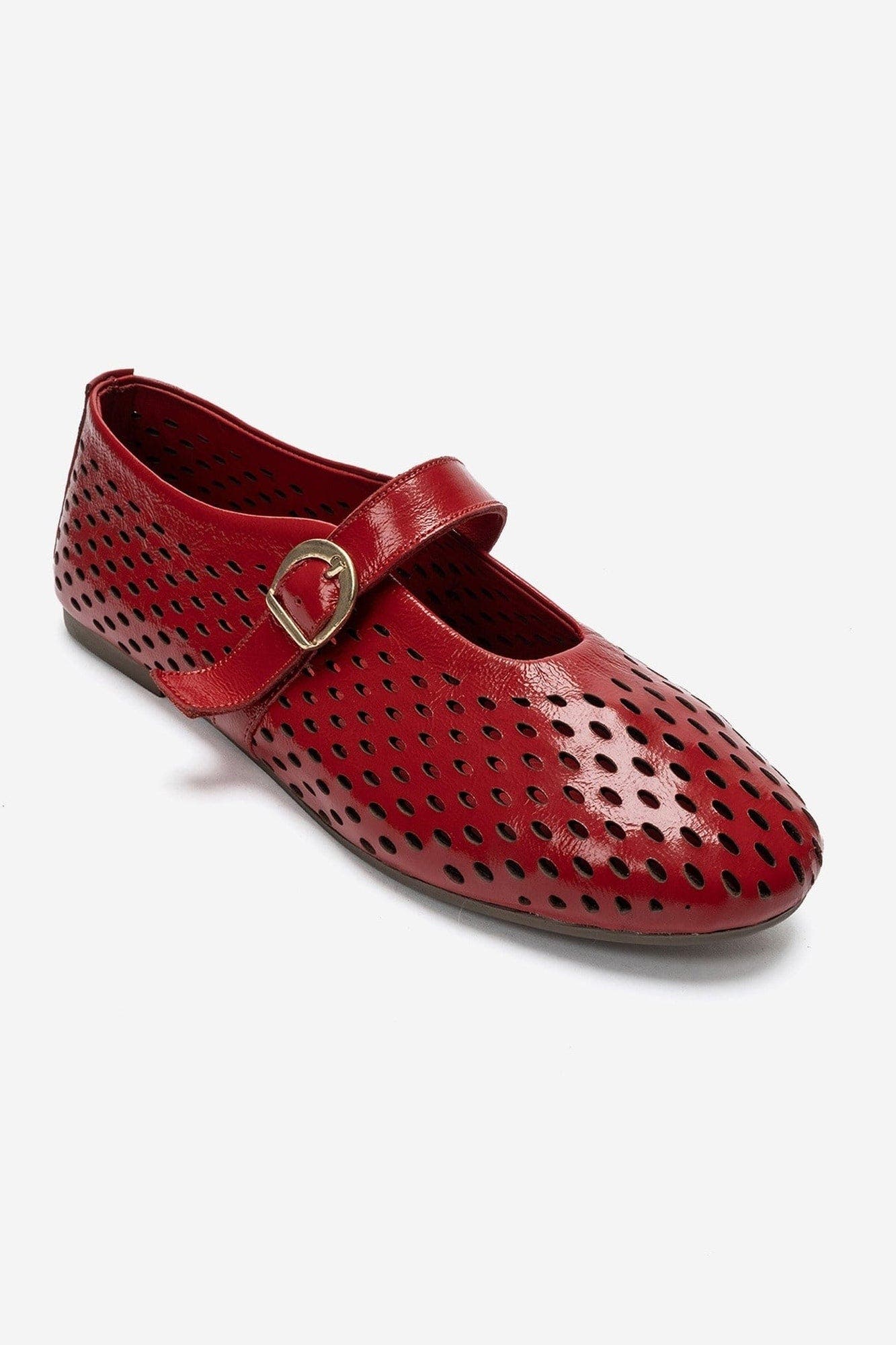 Arian Leather Ballet Flat, Main, color, Red Patent
