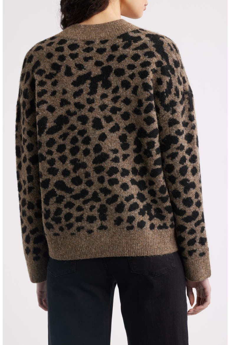 Rae V-Neck Sweater, Alternate, color, HAZELNUT SPOTTED