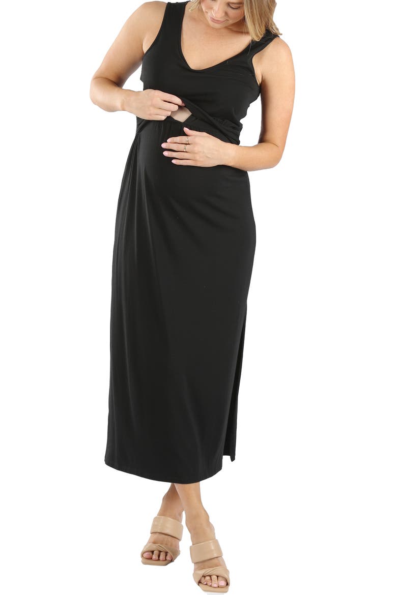 Essential Maternity/Nursing Dress, Alternate, color, BLACK