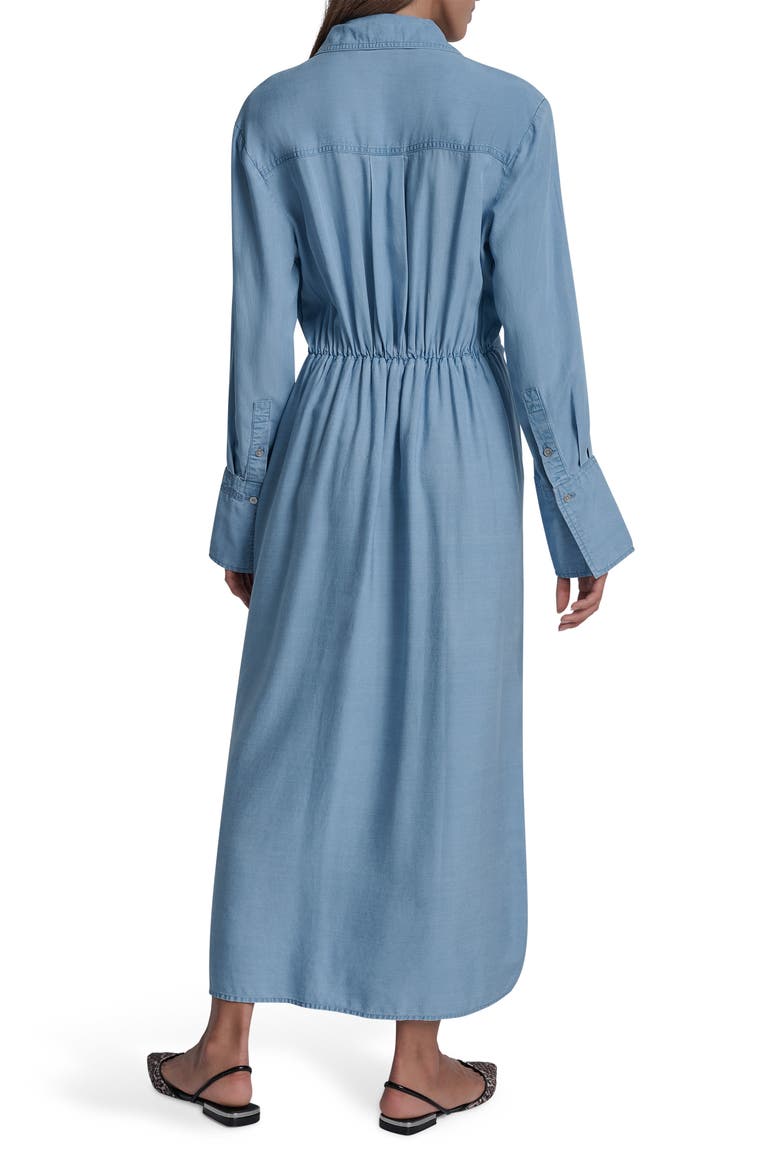 Tie Waist Long Sleeve Maxi Shirtdress, Alternate, color, CHAMBRAY