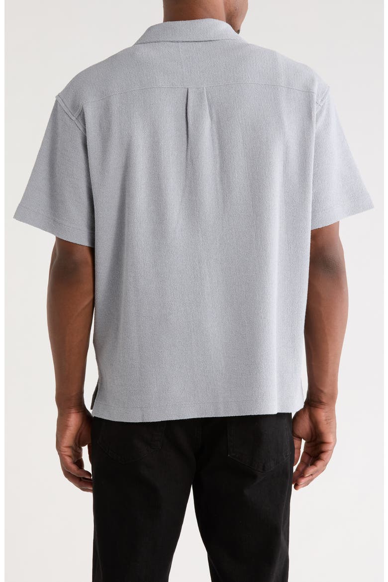 Textured Cotton Blend Button-Up Shirt, Alternate, color, BLUE GREY