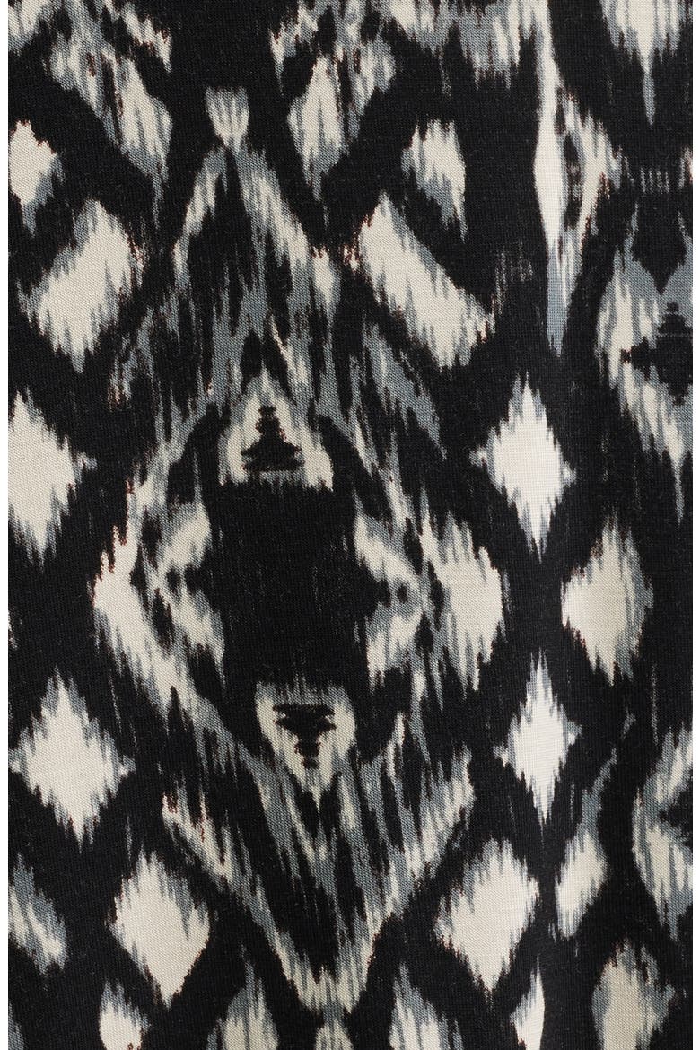 Roll Top Ikat Maxi Skirt, Alternate, color, BLACK/ GREY