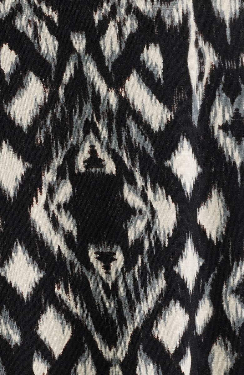 Loveappella Roll Top Ikat Maxi Skirt, Alternate, color, Black/ Grey