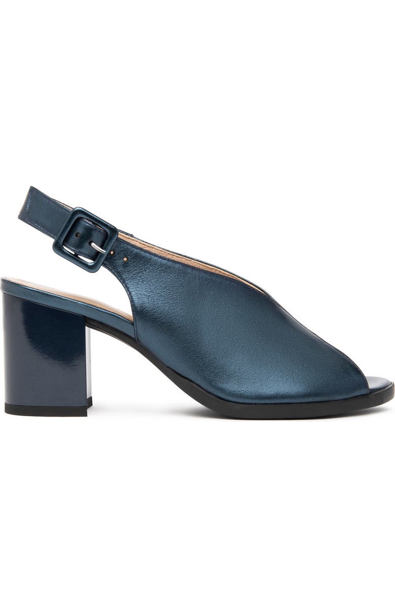 NeroGiardini Slingback Peep Toe Sandal, Alternate, color, Blue