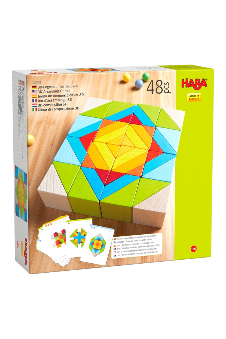 Mosaic 3D Wooden Arranging Game, Main, color, GREEN MULTI